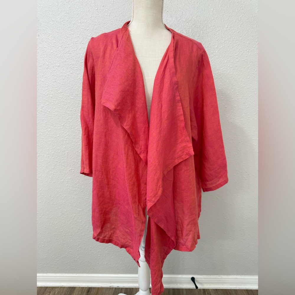 Bryn Walker Topper Coverup Linen Open Vacation Cruise Resort Sz XL